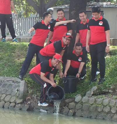 Pelepasan bibiit lele oleh Lapas II A Tangerang.