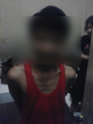 Agus saat di Polsek Tangerang