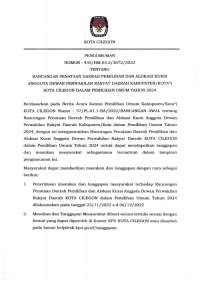 Rancangan Penataan Daerah Pemilihan dan Alokasi Kursi Anggota DPRD Kabupaten atau Kota Cilegon