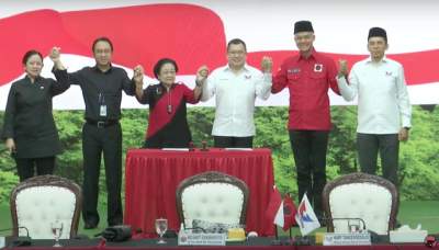 Partai Perindo menjajaki kerja sama politik dan dukungan capres 2024 dengan PDI Perjuangan, Jumat (9/6/2023).