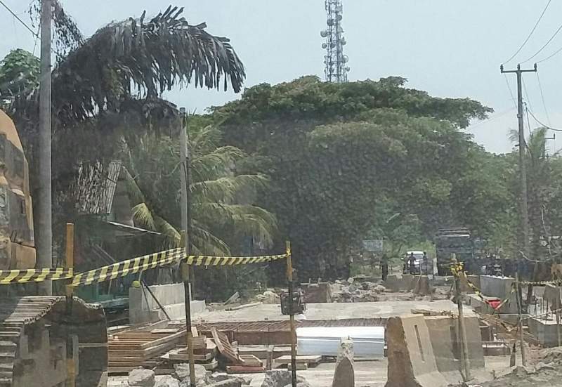 Perbaikan Jembatan Tutu di Citeras, Kabupaten Lebak.