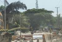 Perbaikan Jembatan Tutu di Citeras, Kabupaten Lebak.