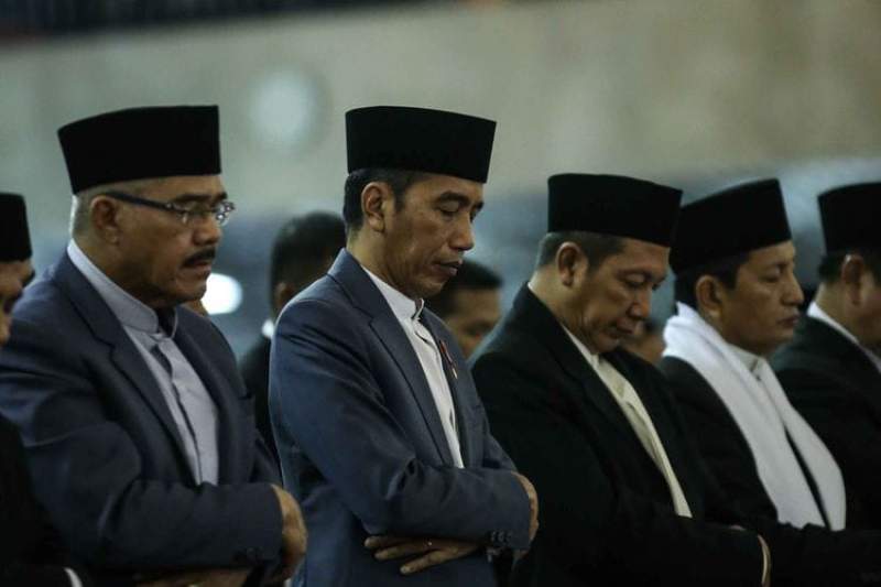 Presiden Joko Widodo saat shalat Id tahun 2023 lalu.