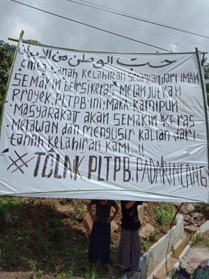 Tolak Proyek Geothermal Berlanjut, Warga Padarincang kembali Pasang Baliho Penolakan