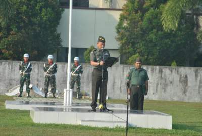 Inspektur Upacara Mayor Inf Hendrik Sudrajat Bacakan Sambutan Kasad