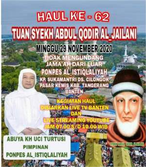 Cegah Covid 19, Haul Tuan Sech Abdul Kodir Al-Zaelani di Cilongok Digelar Secara Virtual