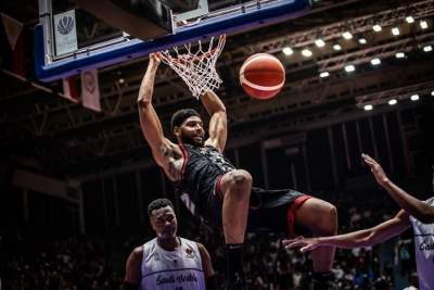 Aksi pemain timnas basket Indonesia Marques Bolden pada saat laga melawan Arab Saudi dalam FIBA Asia Cup 2022 di Istora Senayan Jakarta, Selasa (12/7/2022). (Dok. fiba.basketball)