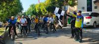 Aksi Gowes Bareng Warga, Camat Larangan Pantau Lokasi Rawan Banjir