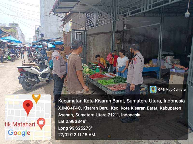 Sipropam Polres Asahan Kampanye dan Ajak Masyarakat di Pasar Pagi Ikut Vaksinasi