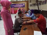 HUT Bhayangkara, Polres Serang Gelar Donor Darah