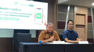 Sekjen AFPI Sunu Widyatmoko pada jumpa pers di Jakarta, Jumat (22/9/2023).