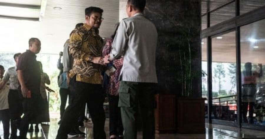 Menteri Pertanian, Syahrul Yasin Limpo, di kantor Kementerian Pertanian, Jakarta, Kamis (5/10/2023).