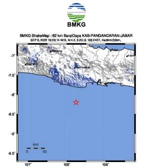 Gempa Bumi Tektonik Bermagnitudo 4,2 Guncang Pangandaran