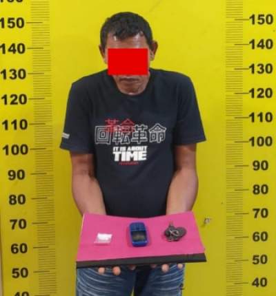 Tersangka Said diamankan Polres Ashaan terkait pemilikan narkoba jenis sabu.(istimewa).