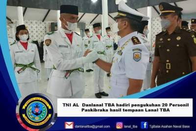 Danlanal TBA hadiri pengukuhan 20 Personil Paskibraka hasil tempaan Lanal TBA