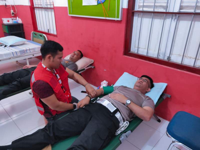 Polres Tanjungbalai gelar donor darah.