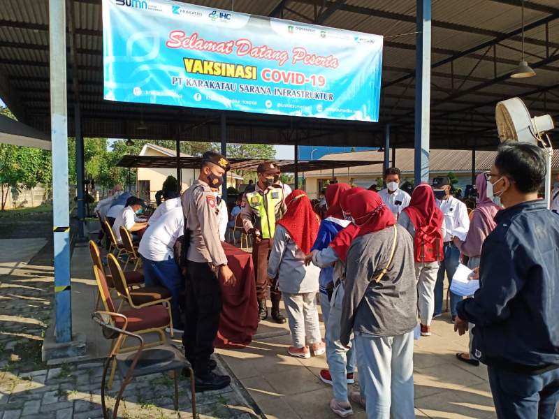 Ditpamobvit Polda Banten Gelar Pengamanan Vaksinasi di PT KIEC