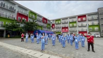 83 Pasien OTG Covid 19 di Griya Anabatic Rutin Lakukan Senam Pagi