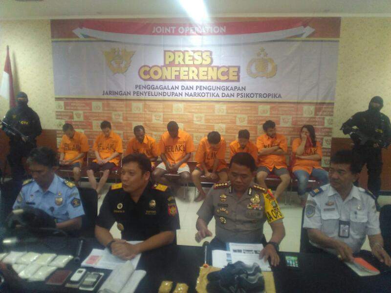 Gelar perkara penelundupan sabu di Bandara Soetta.