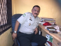 Kadis BPBD saat di wawancarai di kantornya