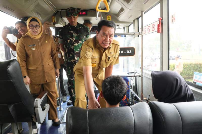 Maesyal Intan Ujicoba Angkutan Sekolah Gratis Untuk Pelajar