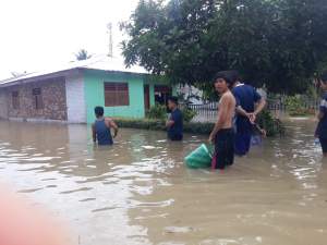Banjir rendam ratusan warga di Kabupaten Asahan, Selasa (17/8/2021).(istimewa).