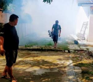 Pencegahan DBD, Pemuda Pekayon Lakukan Fogging