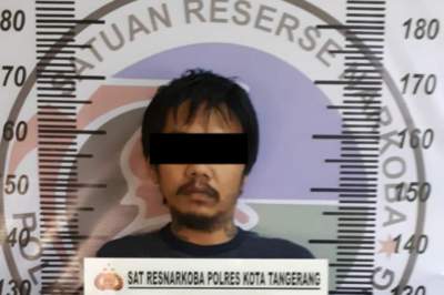 RP alias Kolut tersangka pemilik sabu seberat 15,92 gram saat ditangkap polisi.