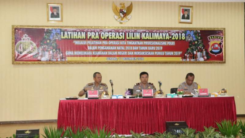 Kapolda Banten Pimpin Langsung kegiatan Latihan Pra Operasi Lilin Kalimaya 2018