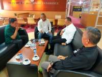 Ketua Umum PWI Pusat Atal S. Depari, menerima kunjungan Anggota Bawaslu RI Totok Hariyono di kantor PWI Pusat, Jakarta, Rabu (26/7/2023).