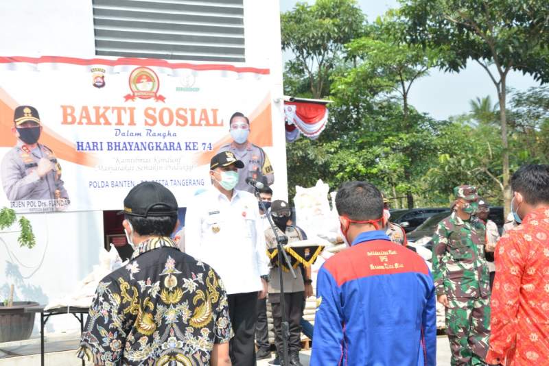 Zaki Jadi Inspektur Apel Baksos HUT Bayangkara ke 74