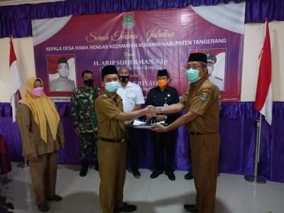 CR Inton Hadiri Sertijab Kades Rawa Rengas Kosambi