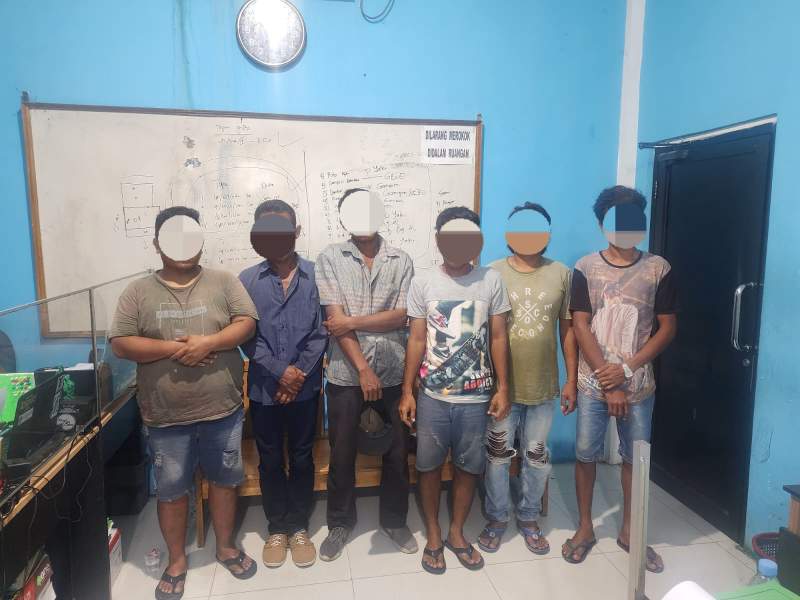 Para pelaku pencurian di terminal Bandar Kajum, Kota Tebing Tinggi.