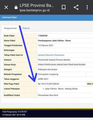Viral LPSE Banten Tayangkan Proyek  PL 169 Miliar, WH: Itu Hoax