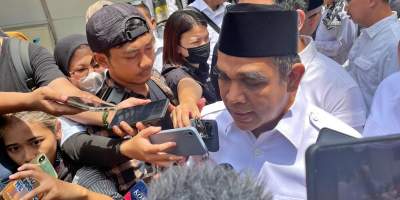 Sekjen DPP Partai Gerindra, Ahmad Muzani usai peresmian Sekber Koalisi Gerindra-PKB, di Jakarta, Senin (23/1/2023).