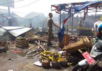 Bekas kebakaran di Pasar Ciruas, Kabupaten Serang, Banten.