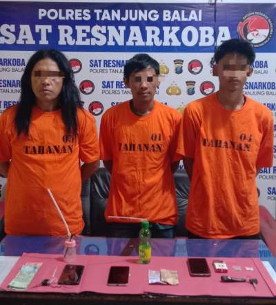 Polres Tanjung Balai Ringkus Tiga Bandar dan Pemakai Narkoba