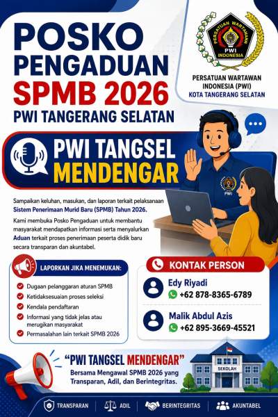 SPMB 2026 Dimulai, PWI Kota Tangsel Siapkan Kanal Aduan Masyarakat  &nbsp;