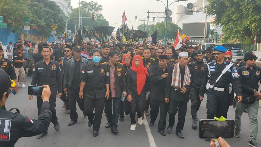 Ribuan Ormas PPBNI Satria Banten Ikuti Acara Kirab Merah Putih di Monas