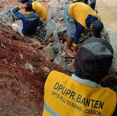 Poto Dokumentasi Pada Saat Pelaksanaan Proyek Penahan Tanah Bronjong , pada Agustus 2022 lalu