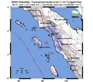 Gempa bumi 4,7 guncang Nias