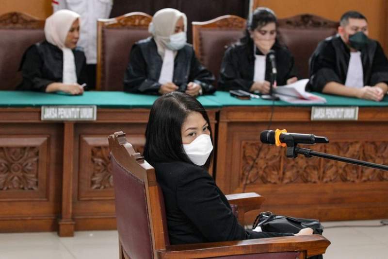 Putri Candrawathi di ruang sidang di PN Jakarta Selatan, atas dakwaan kasus Brigadir Yosua Hutabarat, Kamis (20/10/2022).