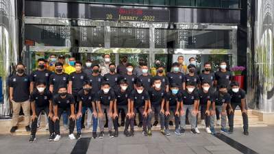 Pelepasan tim Persitangsel U-17 di Puspemkot Tangsel turnamen piala Suratin di Serang, Banten.