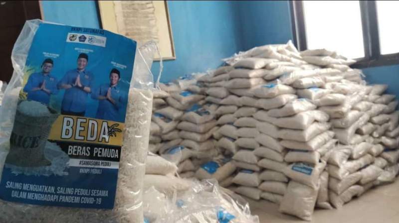 Bantu Masyarakat Terdampak Covid-19, KNPI Kota Tangerang Salurkan 2 Ton Beras