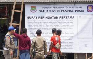 Satpol PP Layangkan Surat Peringatan Pertama Kepada Pedagang Pasar Kutabumi