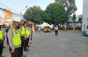 Polsek Balaraja Gelar Apel Pengamanan Kedatangan Wapres RI ke Tanara