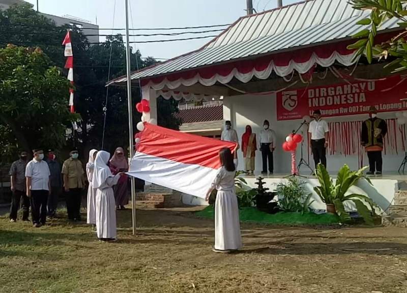 Hari Kemerdekaan RI ke-75, Warga Taman Lopang Indah Gelar Upacara Bendera
