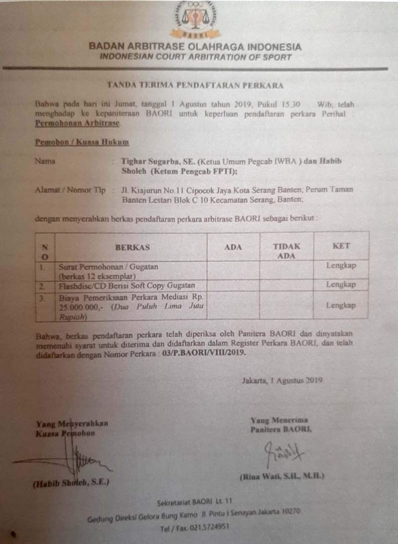 Sebulan Koni Kota Serang Kosong Pimpinan, Gugatan Musorkot Tembus Baori