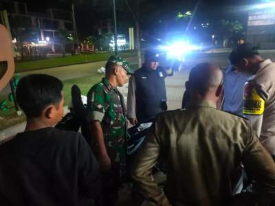 tiga pilar bersama koramil 14 melakukan patroli malam