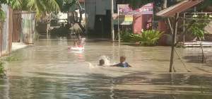 Rumah di Kabupaten Serdang Bedagai terendam banjir.